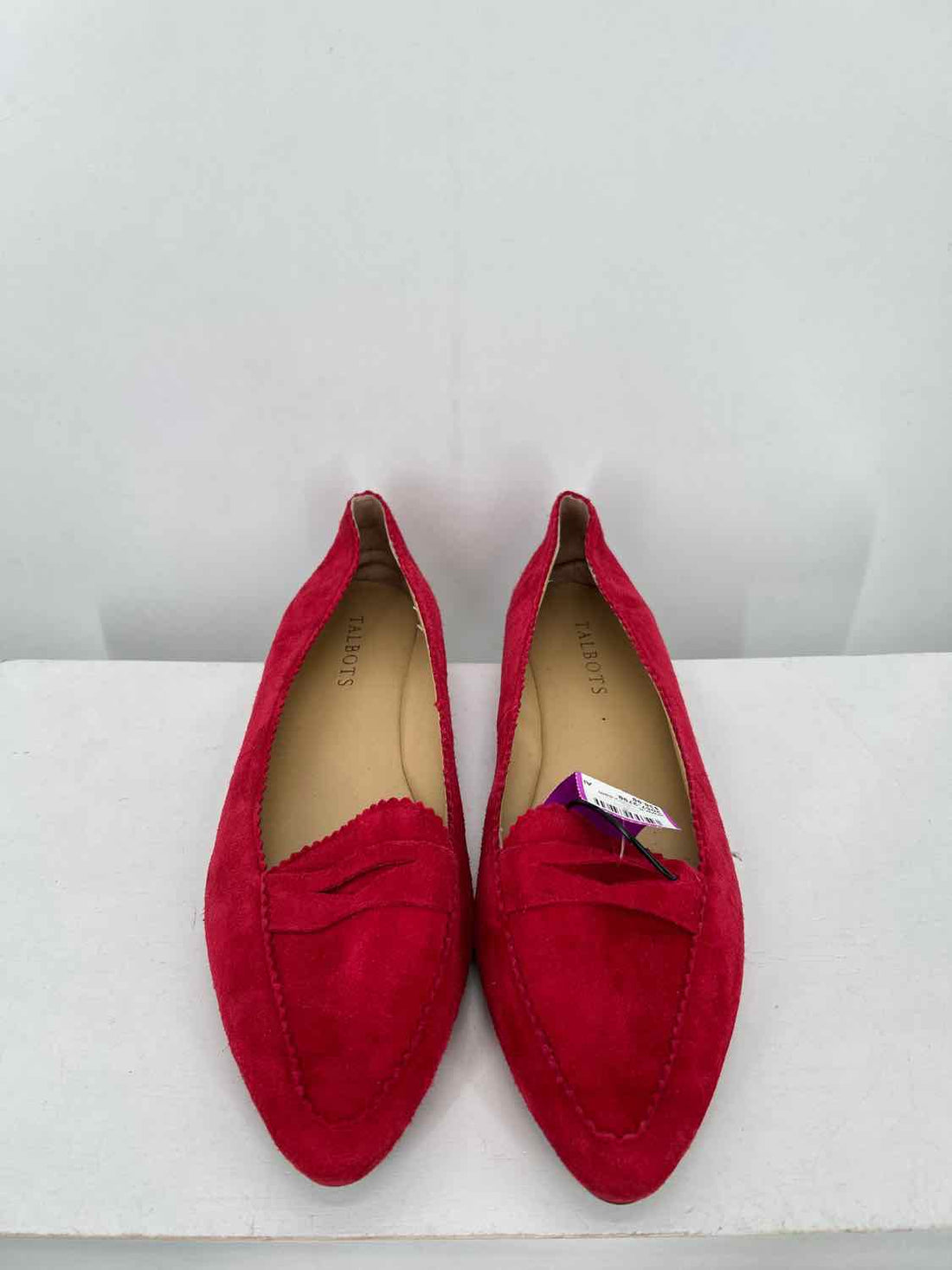 Talbots Women Size 8 Red Genuine Suede Loafers