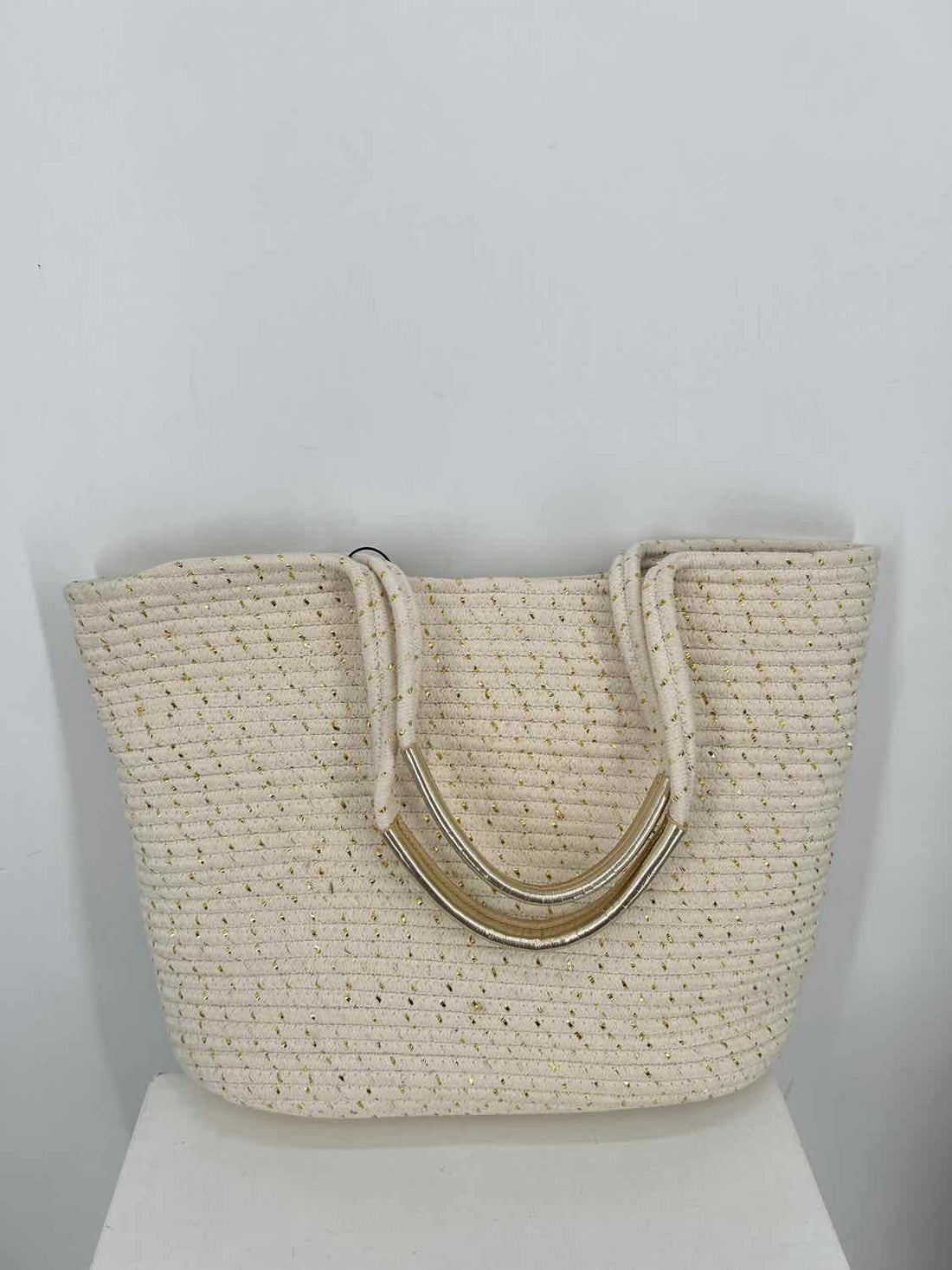 Lilly Pulitzer Cream & Gold Rope Tote