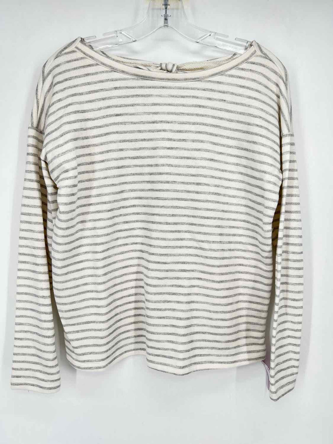 Jolie Size S White & Gray Striped Sweater