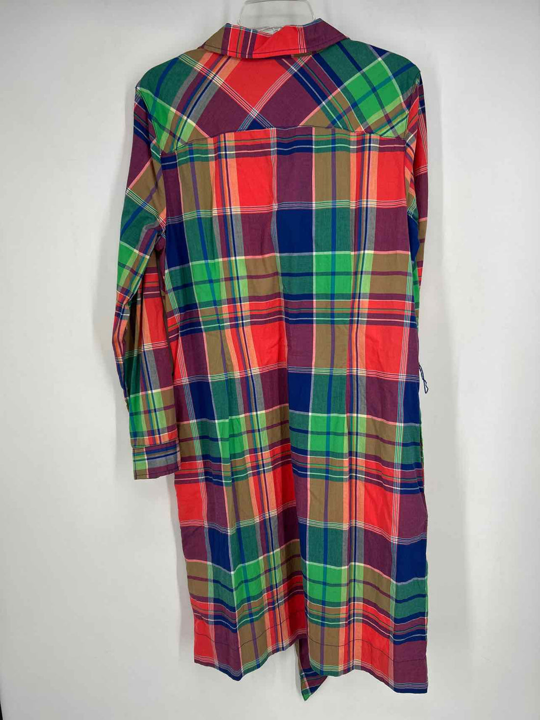 Talbots Size 16 Blue & Green Plaid Long Sleeve Dress a