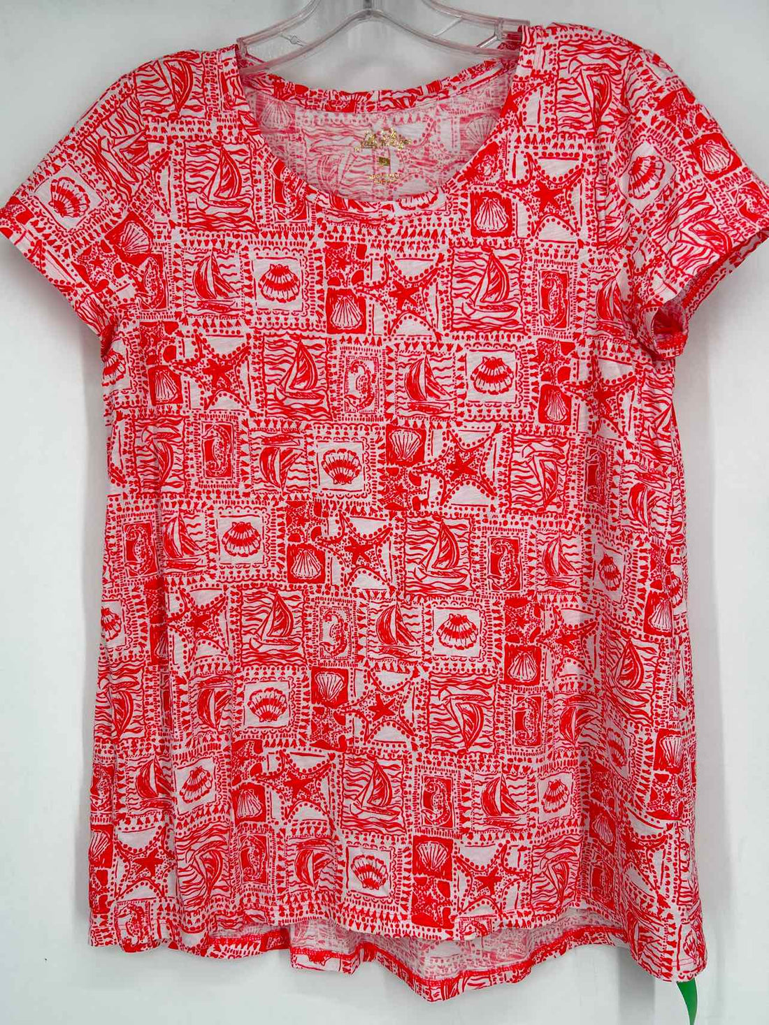 Lilly Pulitzer S White & Red Print Lilly Pulitzer Top