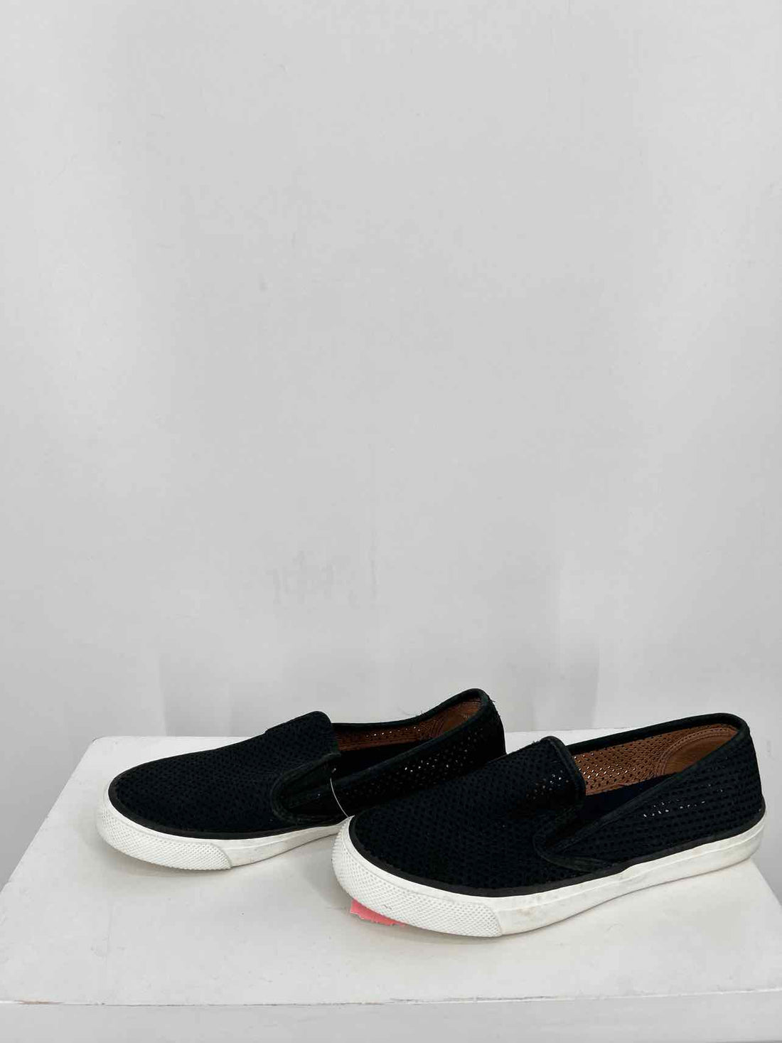 Sperry Women Size 7 Black Genuine Leather Sneakers