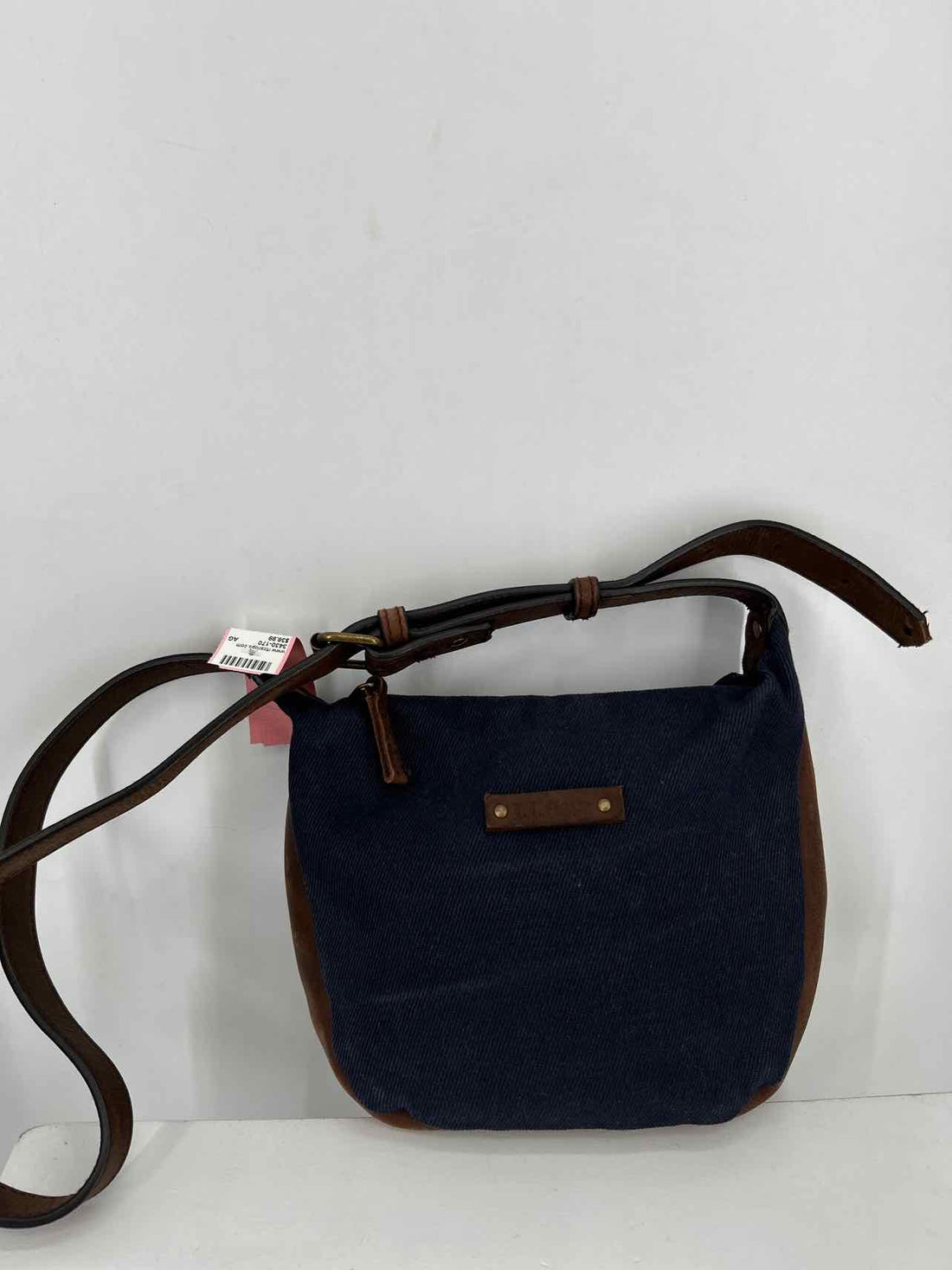 L L Bean Navy & Brown Canvas Crossbody