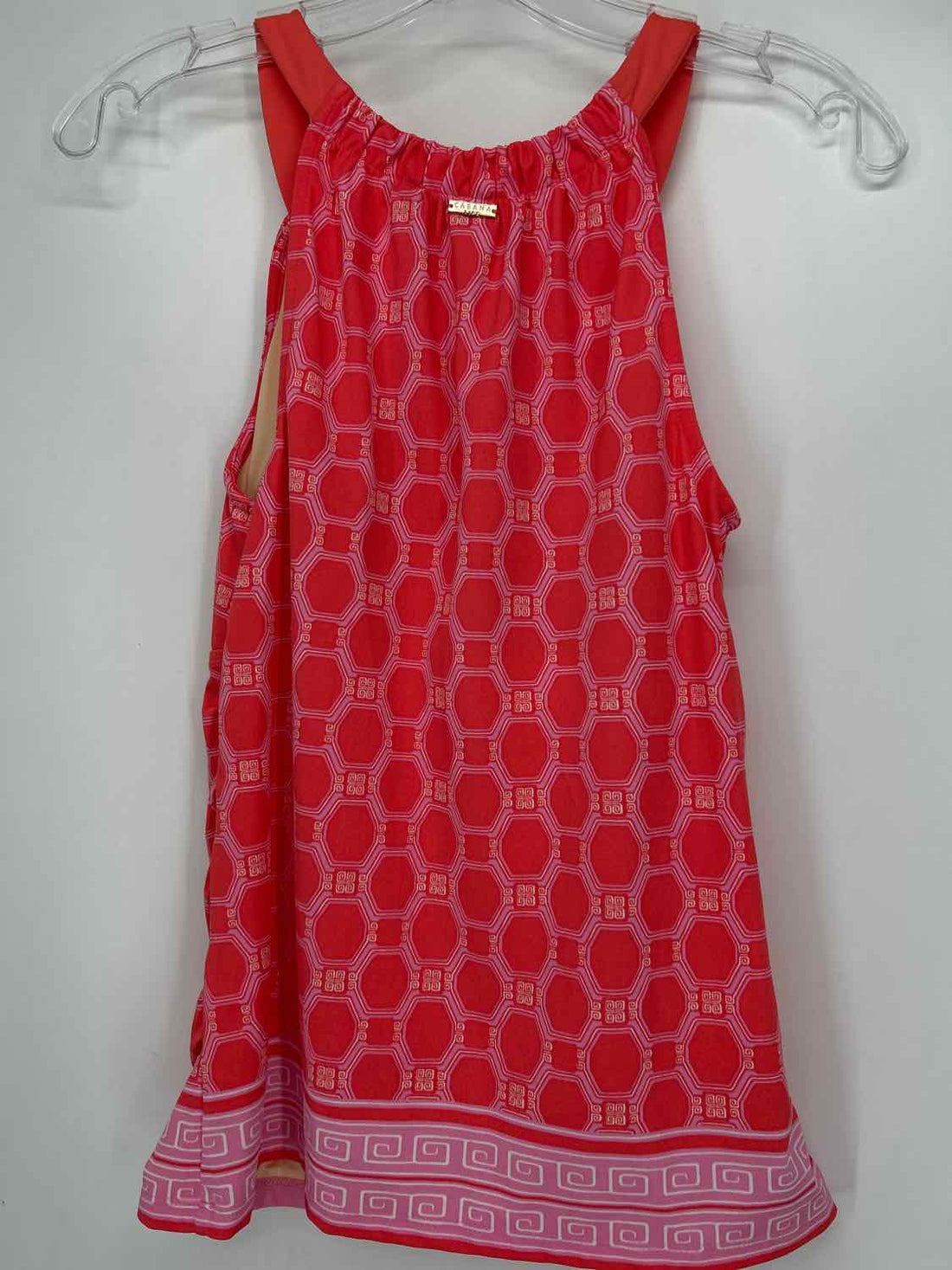 Cabana Life Size L Coral Print Swimsuit Top Only