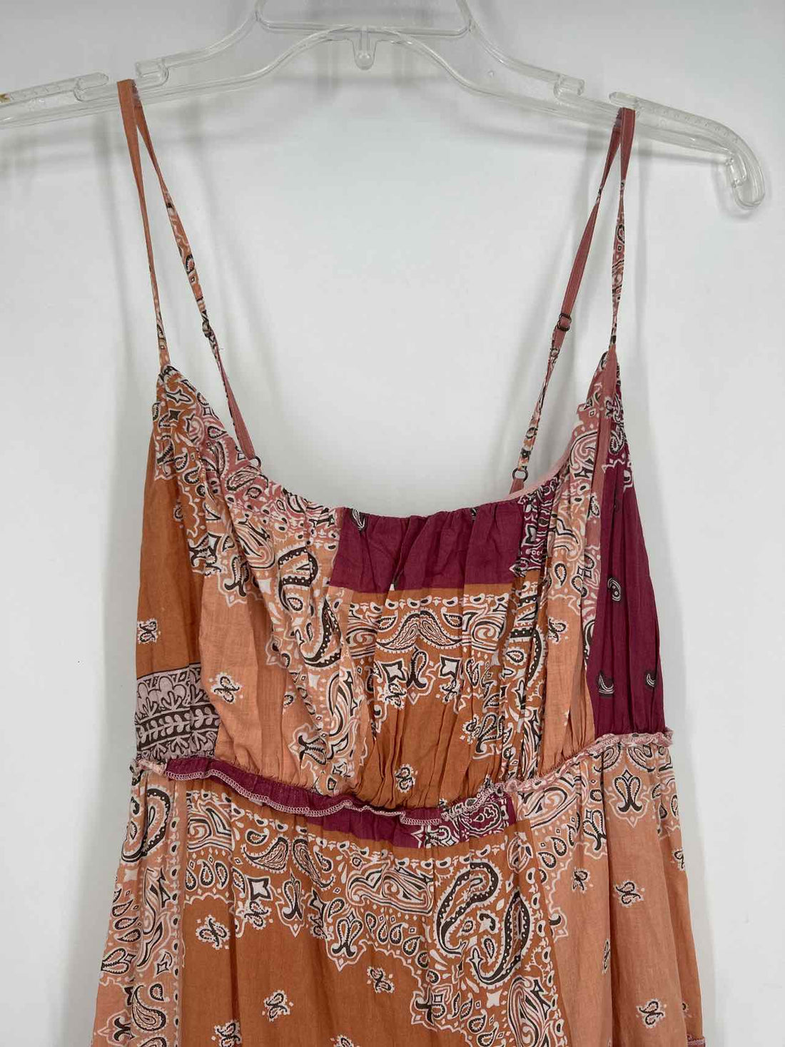 Lucky Brand Size S Maroon & Blush Print Dress