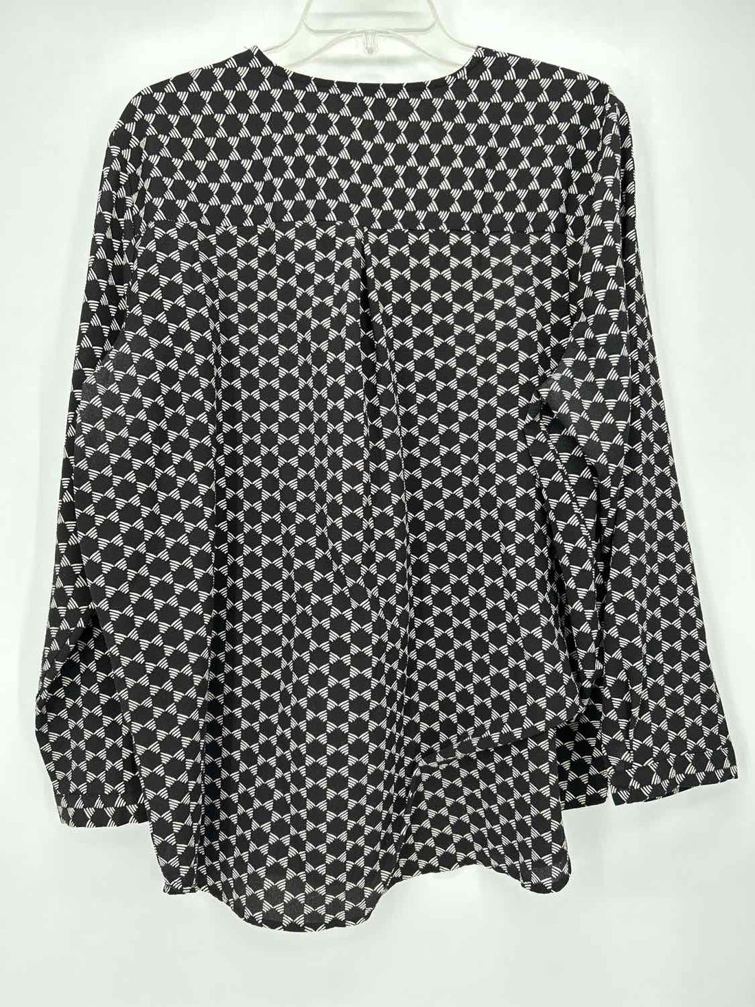Adrianna Papell Size XL Black & White Print Long Sleeve