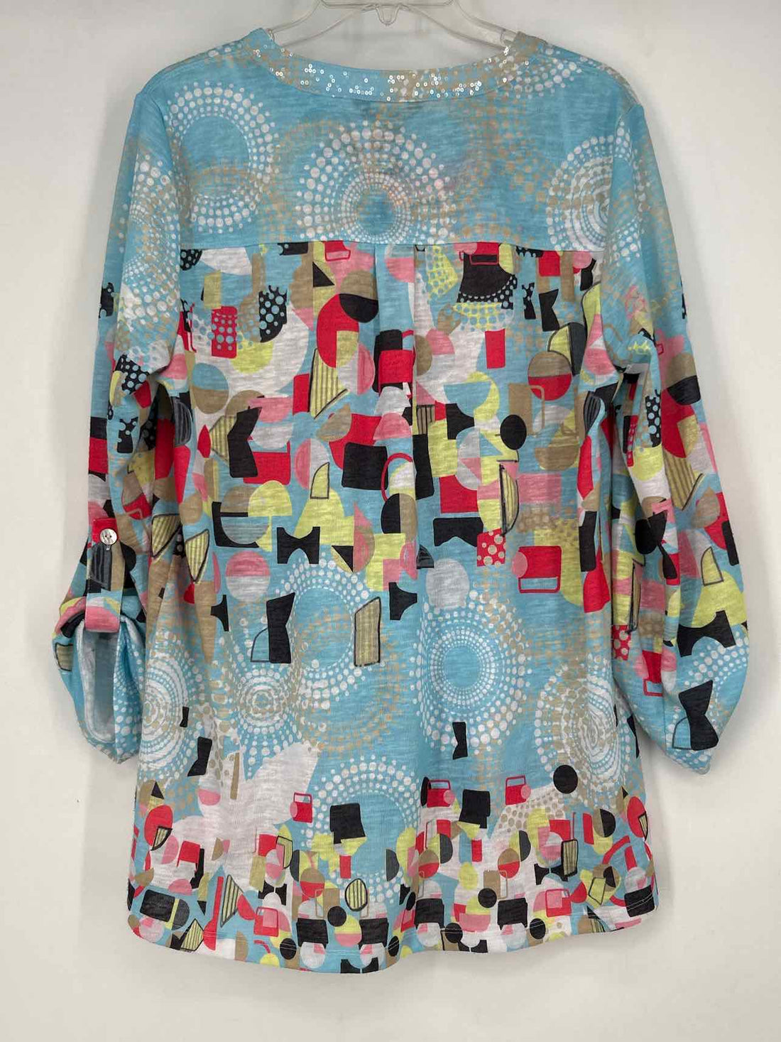 Ali miles Size L Light Blue Print Long Sleeve