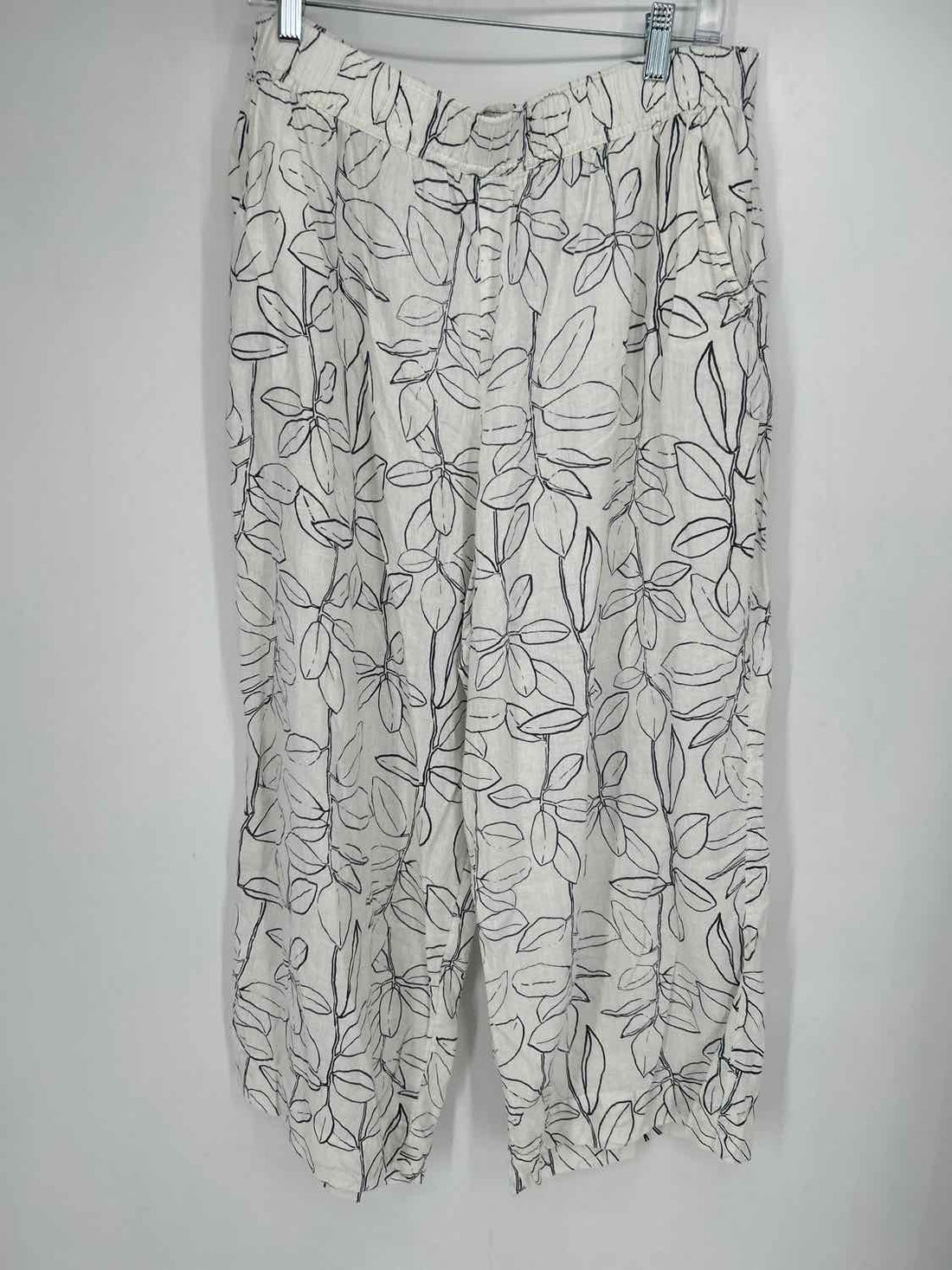 Rachel Zoe Size XL White & Black Linen 100% Pants