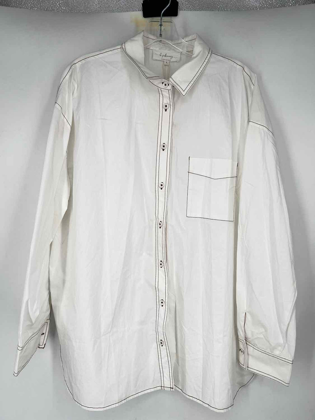 In February Size L White NWT Long Sleeve