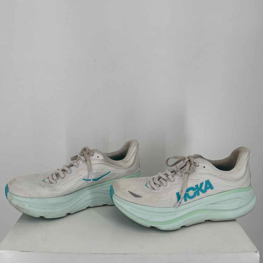 Hoka Women Size 11 White & Light Blue As Is Sneakers