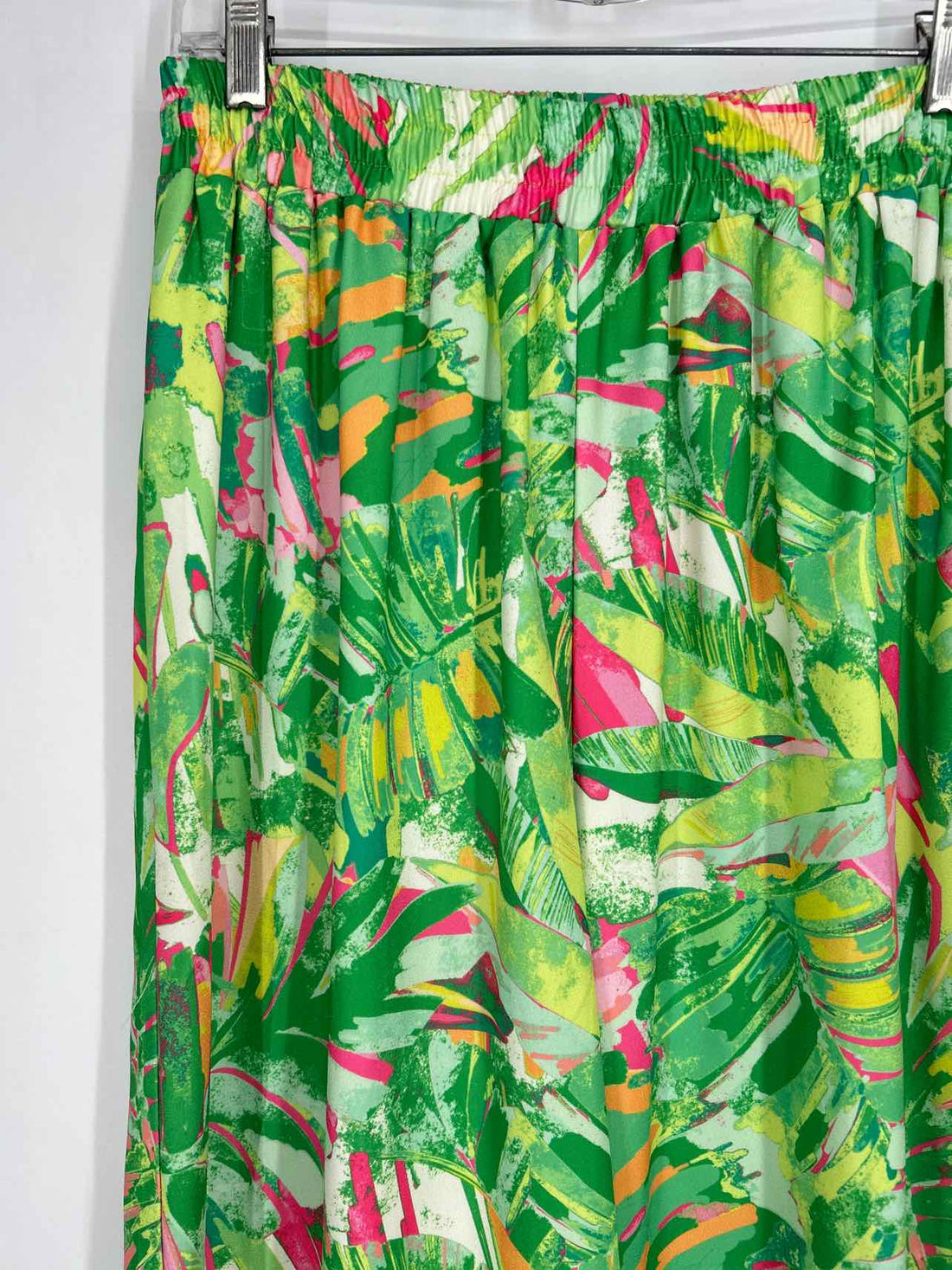 Flying Tomato Size L Green & Pink Print Pants
