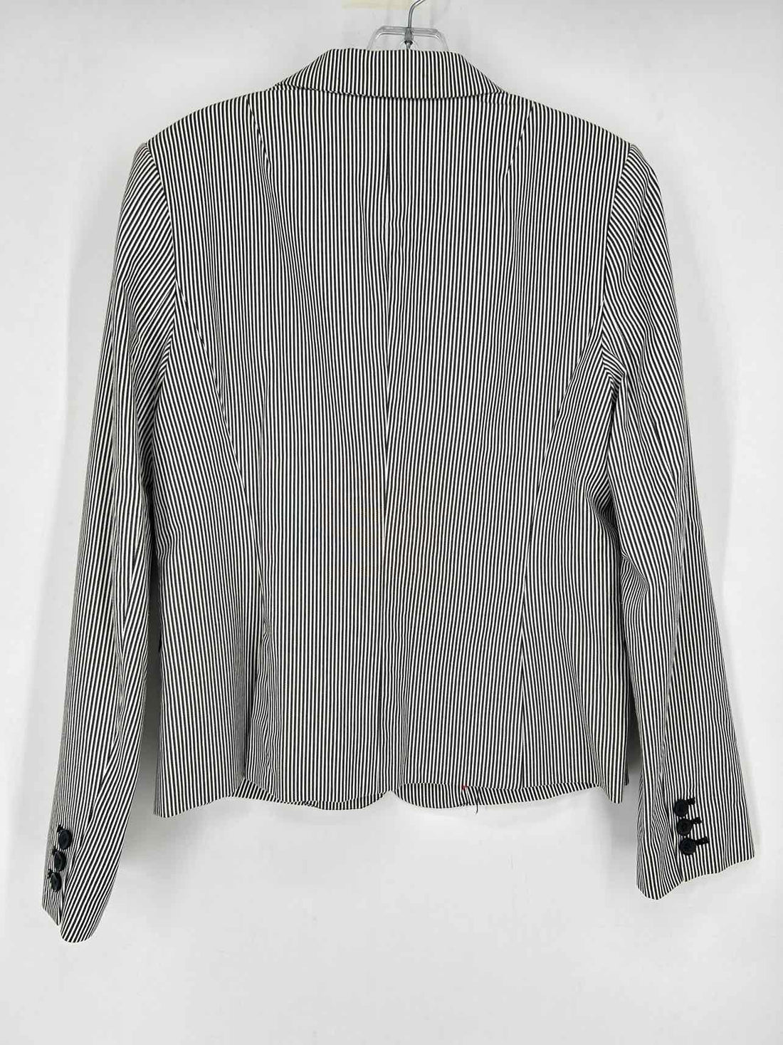 Banana Republic Size 8 White & grey striped Blazer