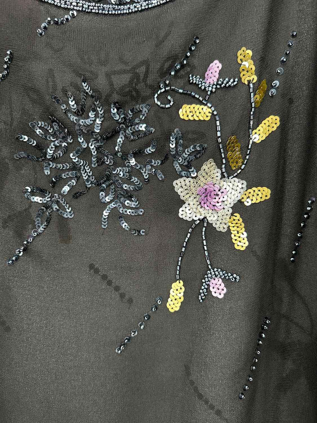 Scala Size One Size Black Beaded Poncho