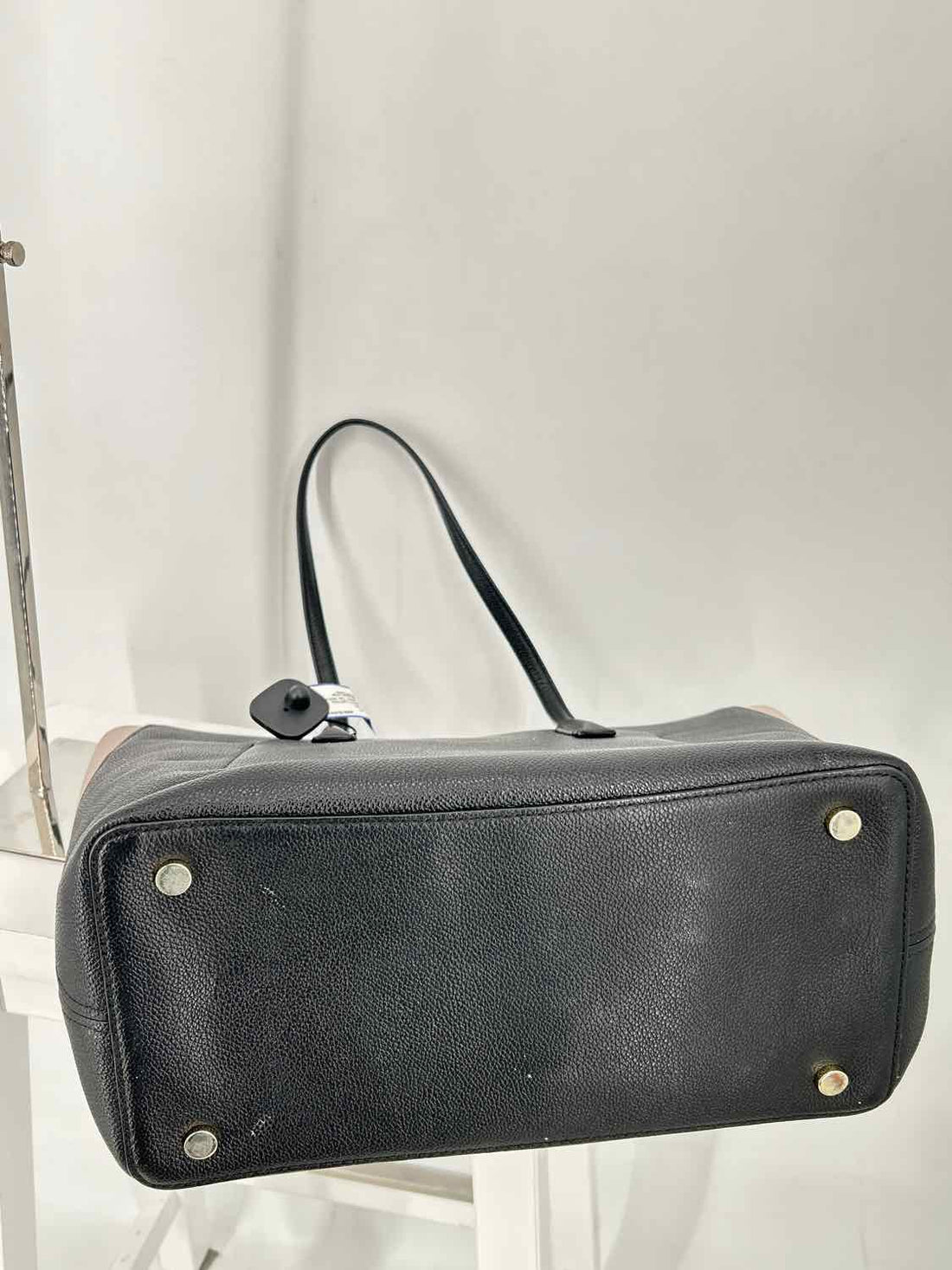 Kate Spade Black & Light Gray Pebbled Leather Tote