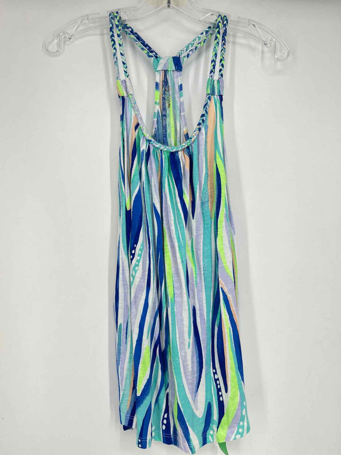 Lilly Pulitzer S Blue & Green Print Sleeveless Lilly Pulitzer Top