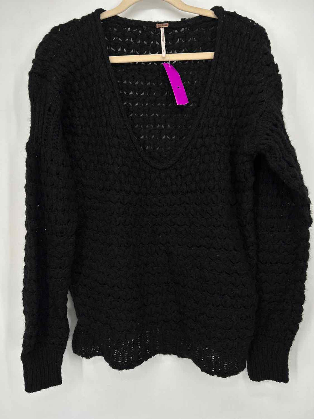 Free People Size S Black Knit Sweater
