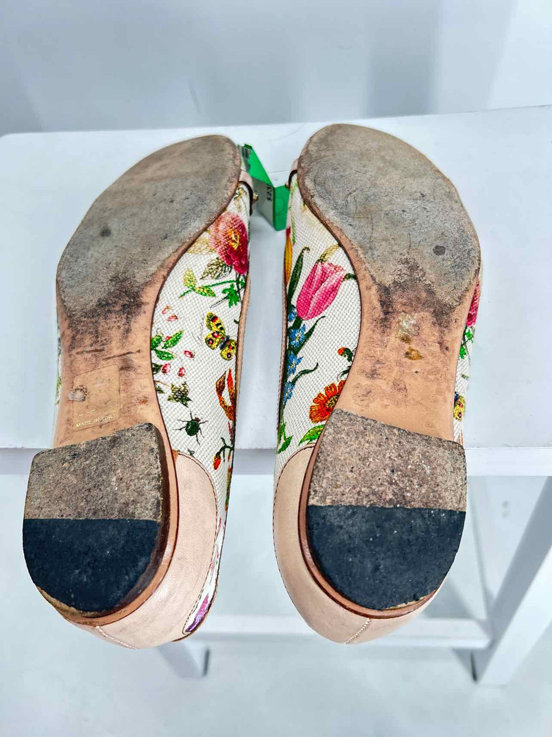 Gucci Women Size 8B Flora Horsebit Ballet Flat As Is LUXURY
