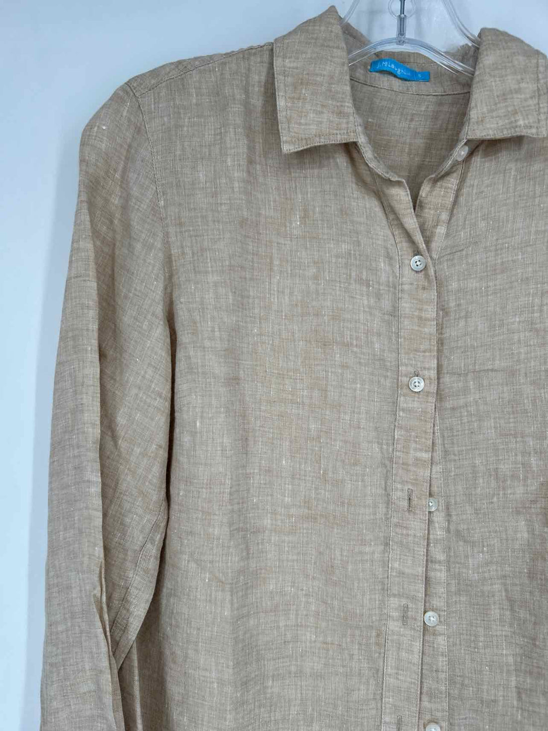 J McLaughlin Size S Khaki Linen Long Sleeve