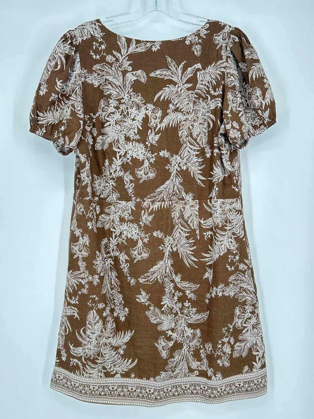 Loft Size 8 Brown & White Floral Short Sleeve Dress