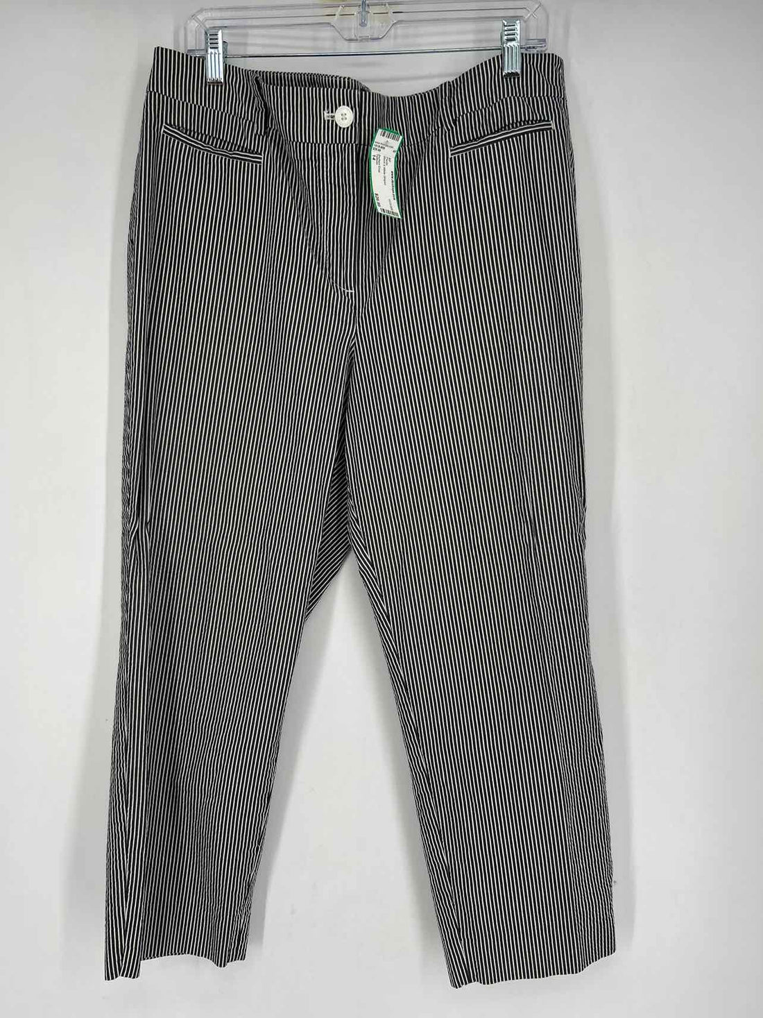 Talbots Size 14 Black & White Striped Pants