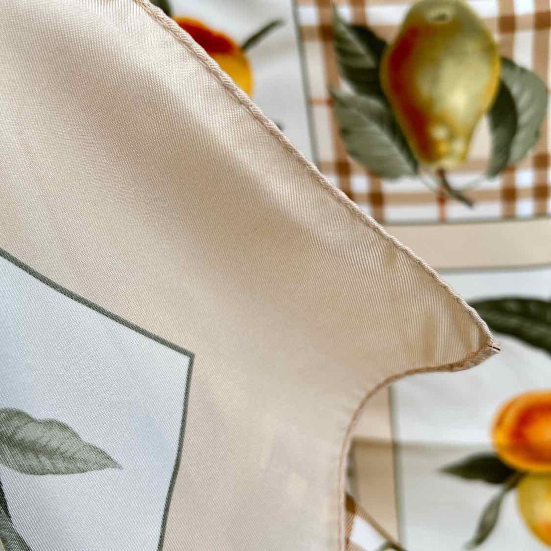 Burberrys Silk Scarves Fruit Print Vintage LUXURY 35"X35"