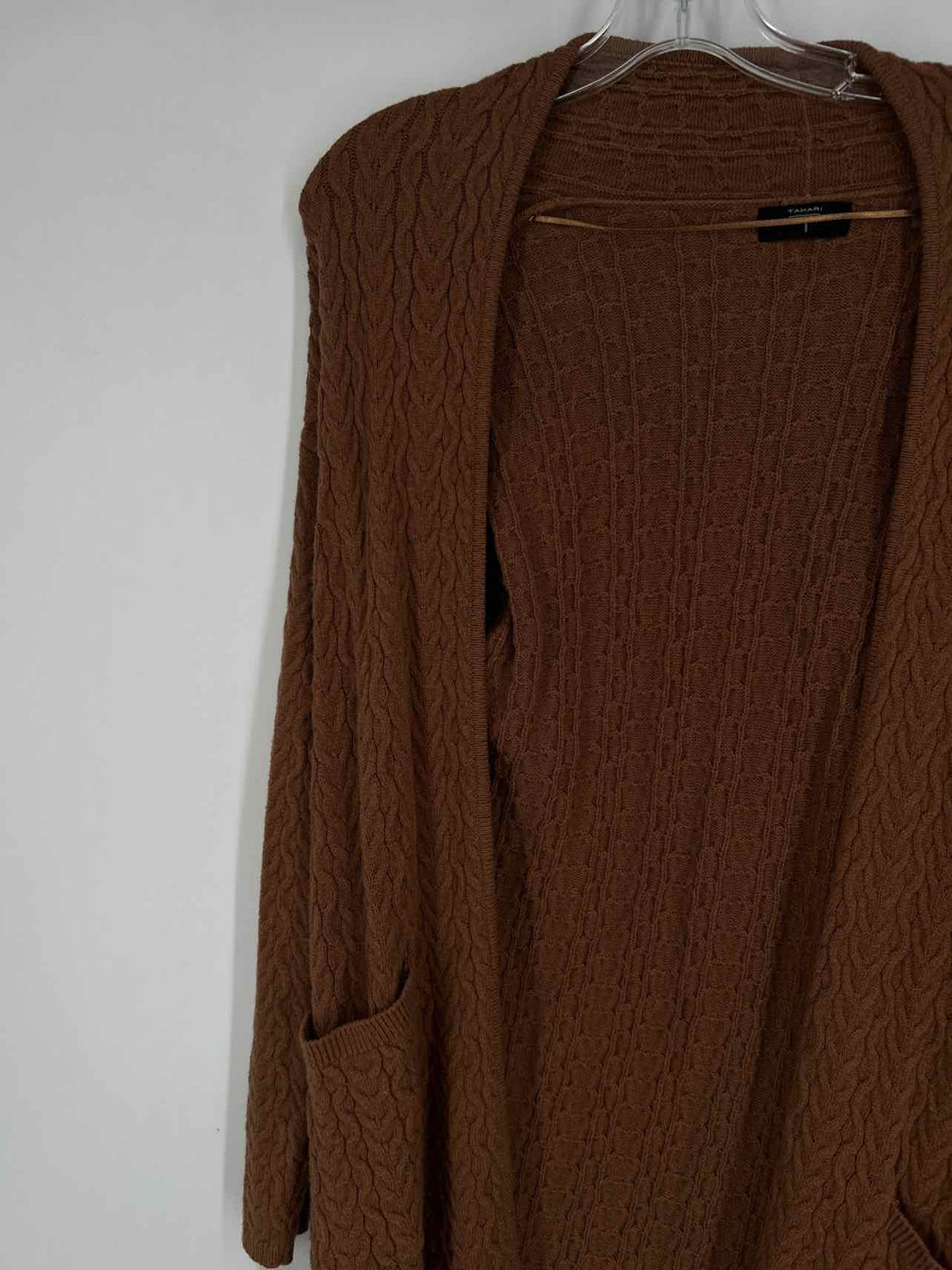 T Tahari Size M Brown Cardigan