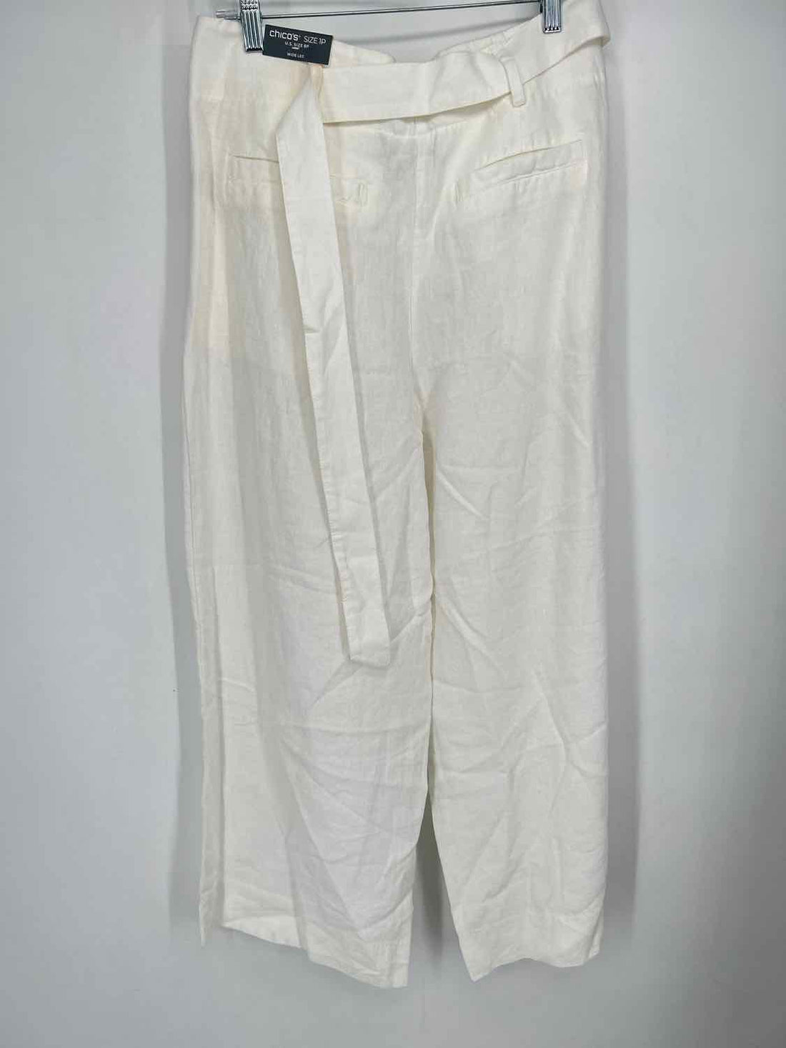 Chicos Size 1(8) White Linen NWT Pants
