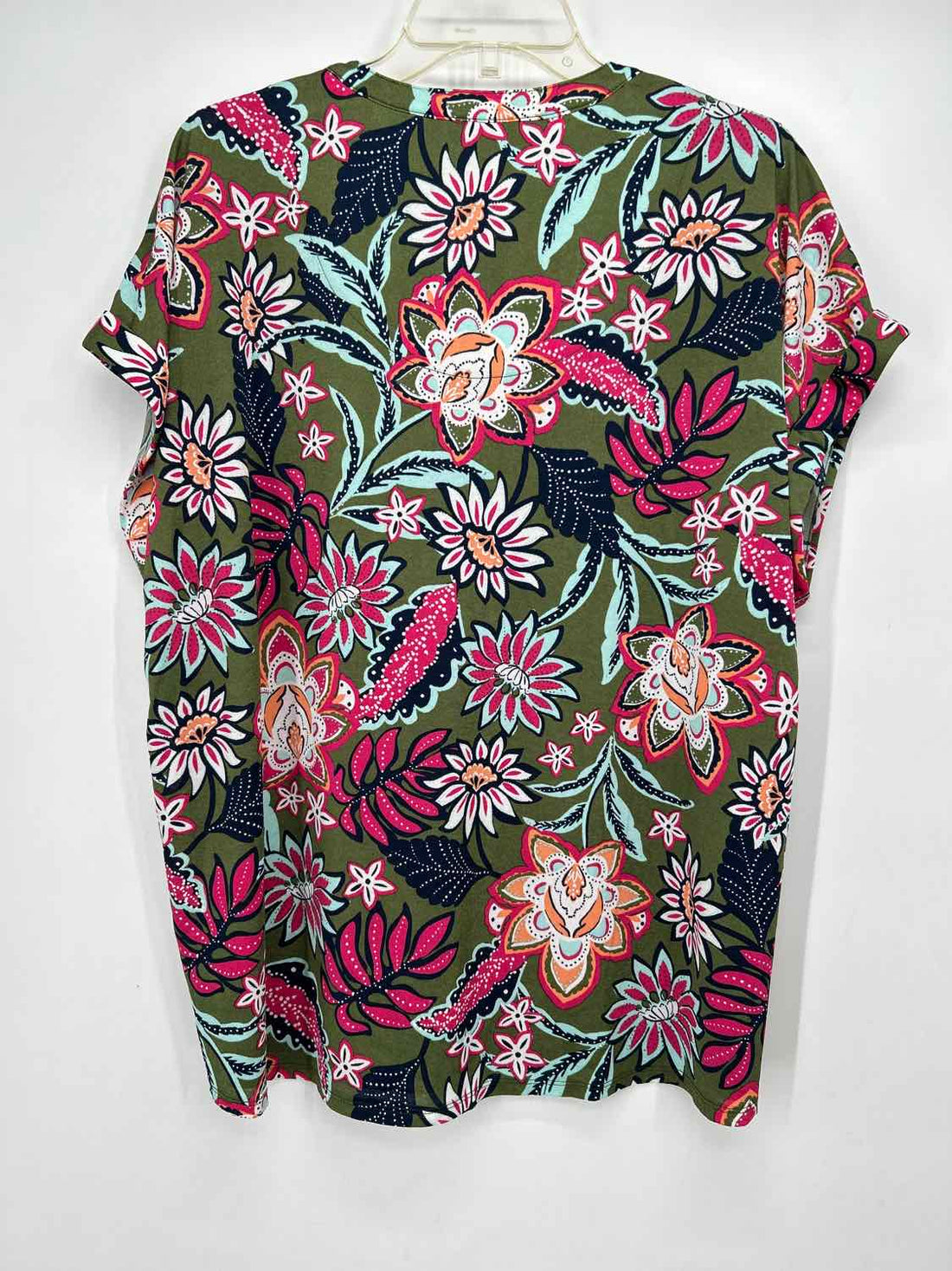 Kim Rogers Size 1X Green Print NWT Top/Blouse