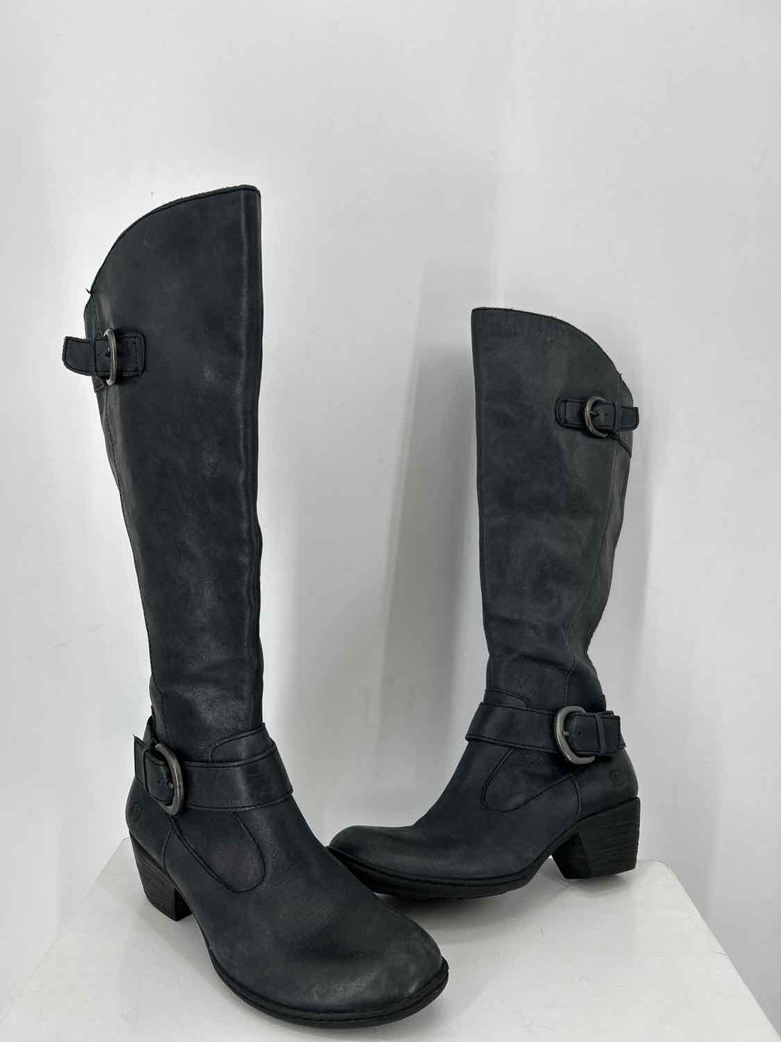 Born Women Size 7 Black Genuine Leather Knee-High Boot