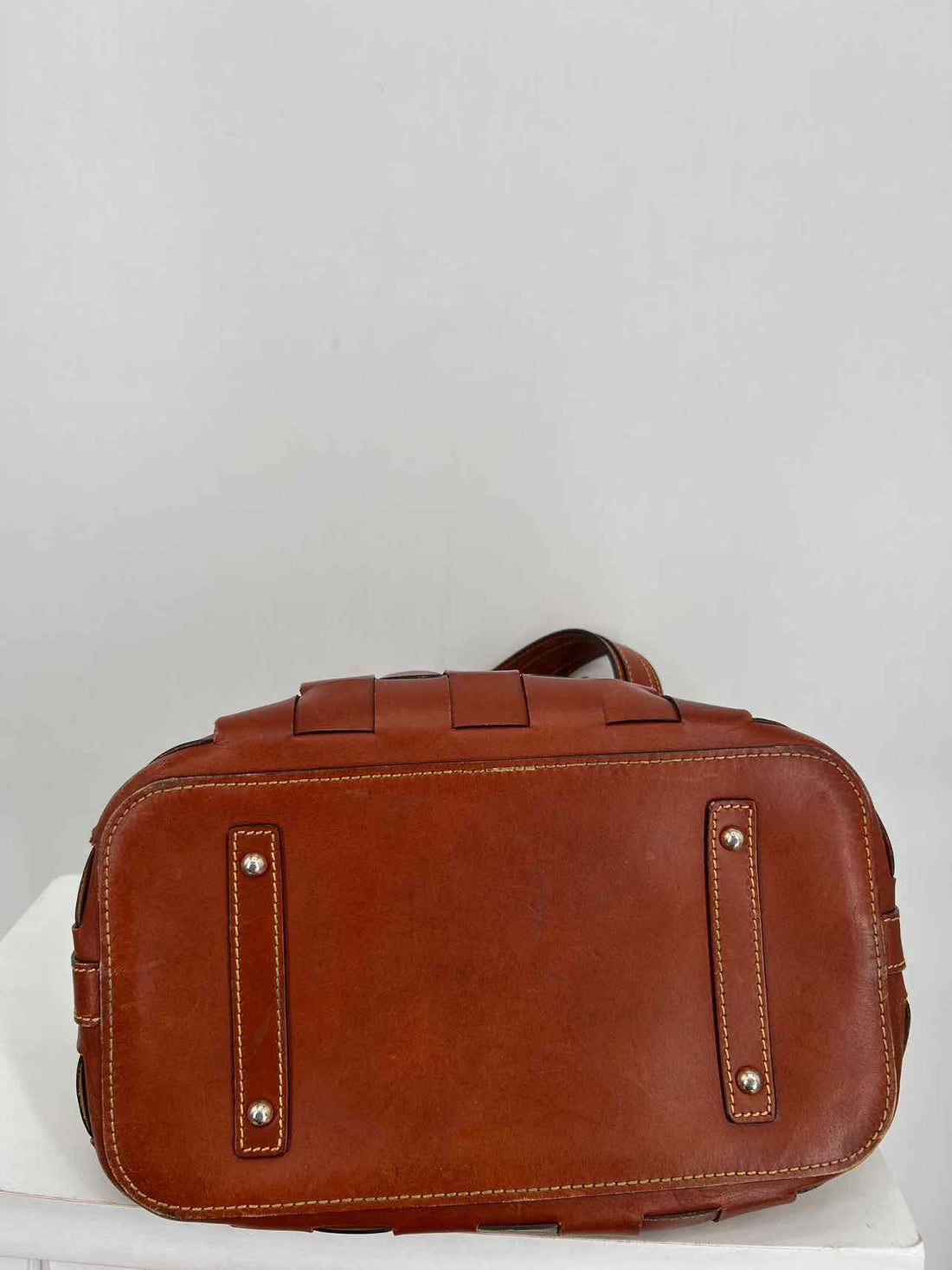 Dooney & Bourke Cognac Belmar Woven Drawstring 30