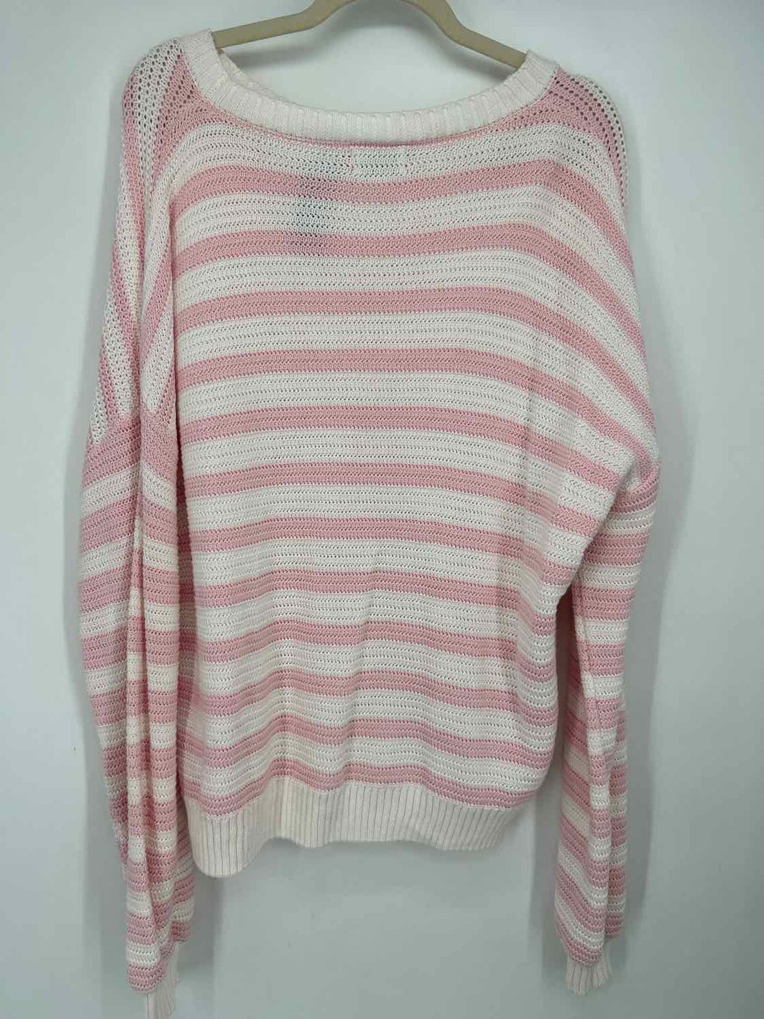 Edikted Size S White & Pink Stripe Sweater