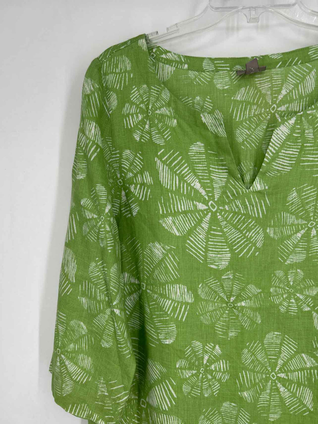 J Jill Size M Green Print Long Sleeve