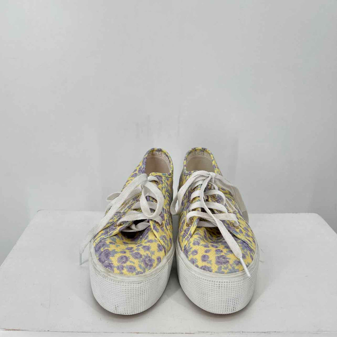 Superga Women Size 7.5 Yellow & Purple Floral Sneakers