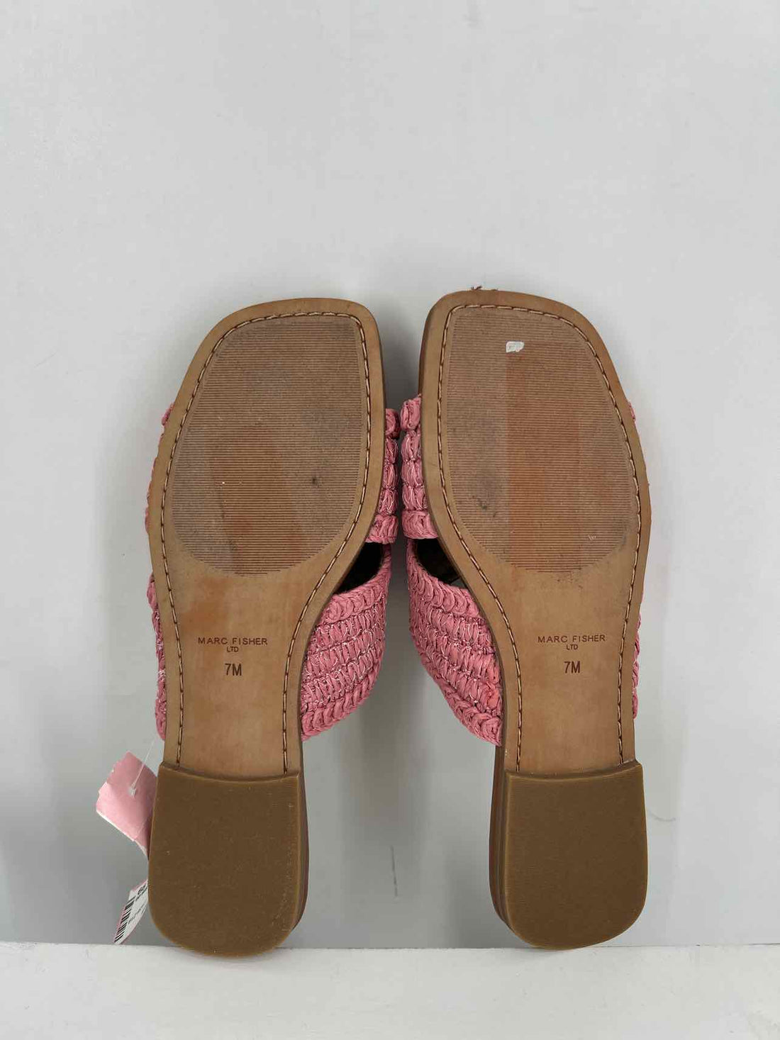 Marc Fisher Women Size 7 Pink Straw Sandals