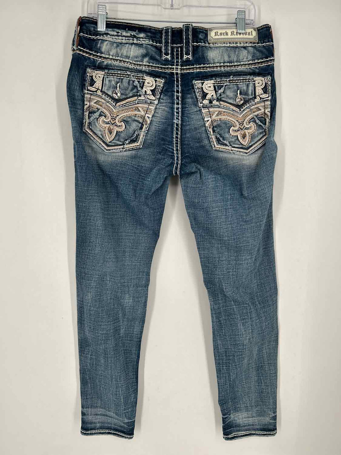 Rock Revival Size 31 Distressed Denim Embroidered Jeans