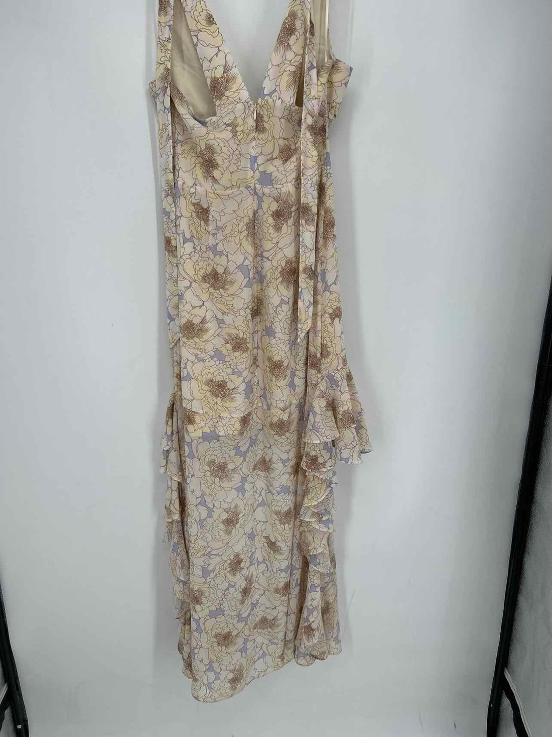 Belle Badgley Mischka Size 2 Light Blue & Cream Floral Dress