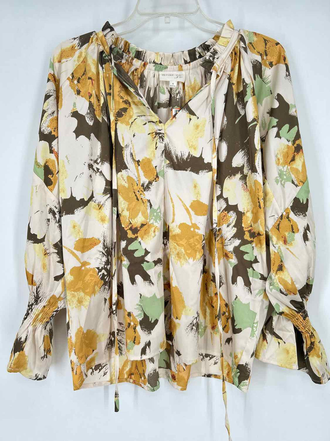 Before You Size S Beige & Brown print Long Sleeve
