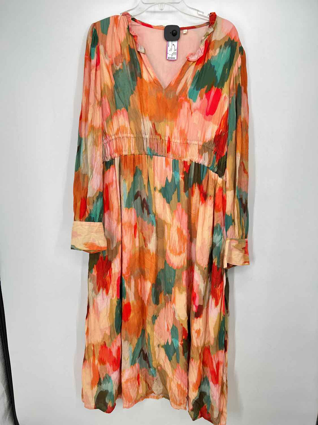 Spartina 449 Size XL Orange Print Long Sleeve Dress