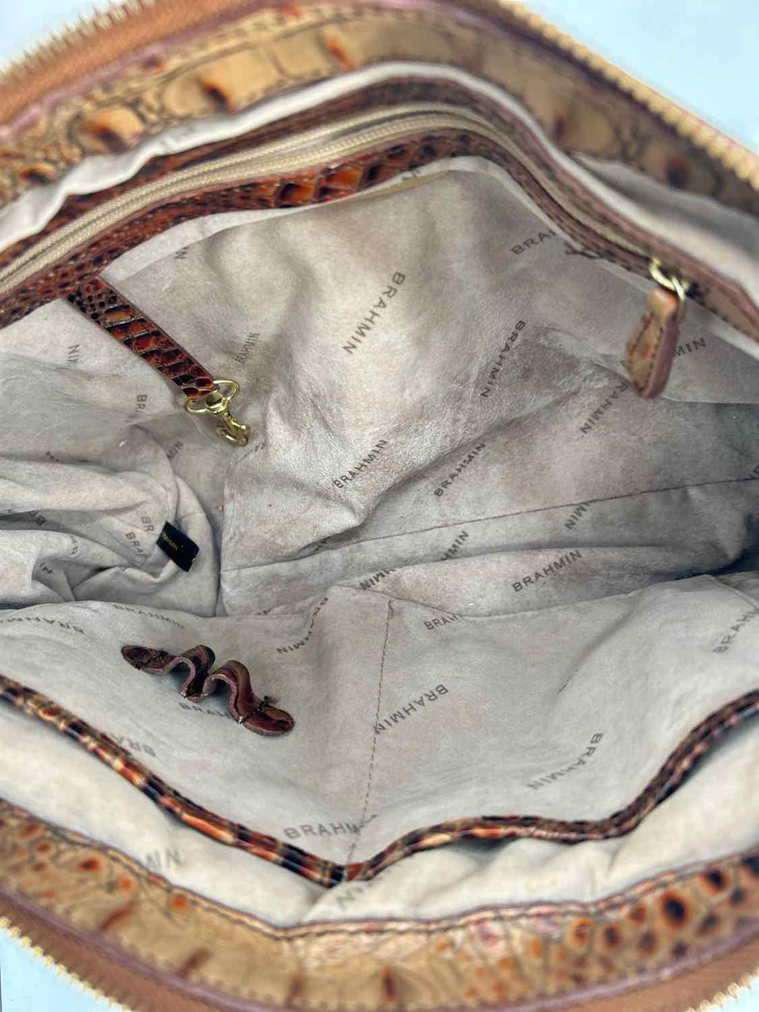 Brahmin Melbourne Croc Embossed Leather Brown Purse