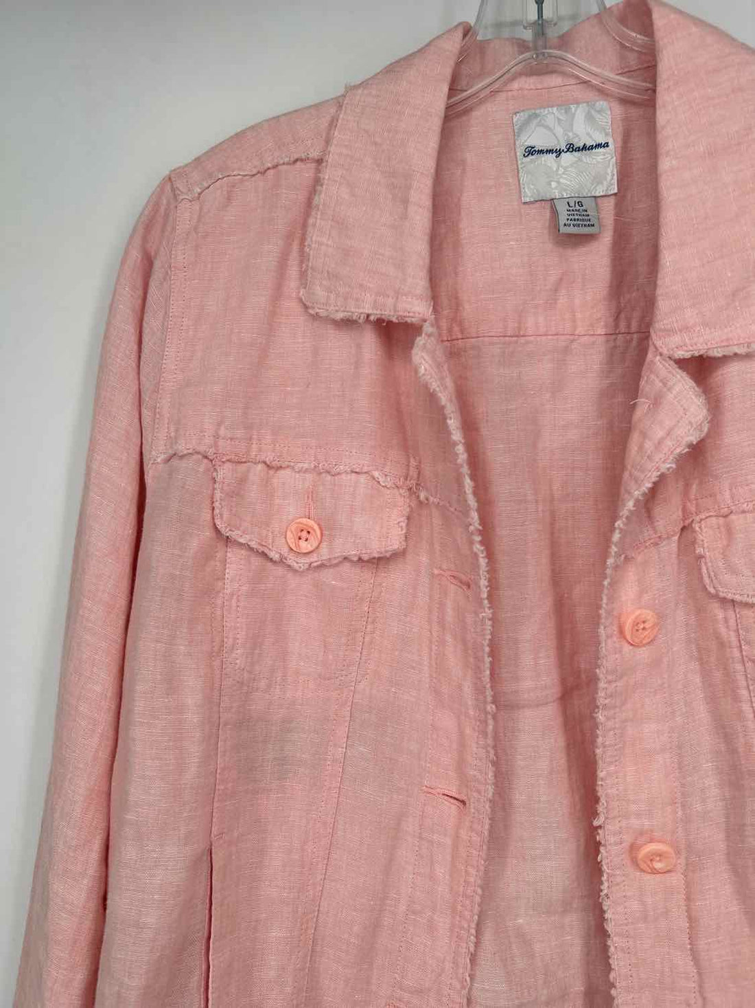 Tommy Bahama Size L Light Pink Linen 100% Jacket