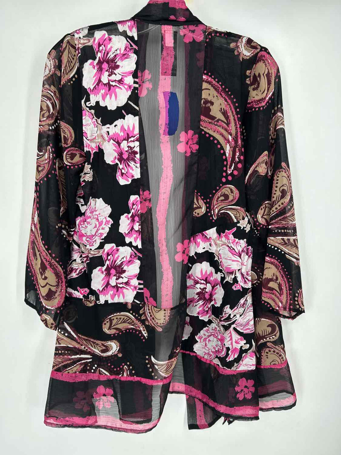 Chicos Size 0 (4) Black Print Cardigan