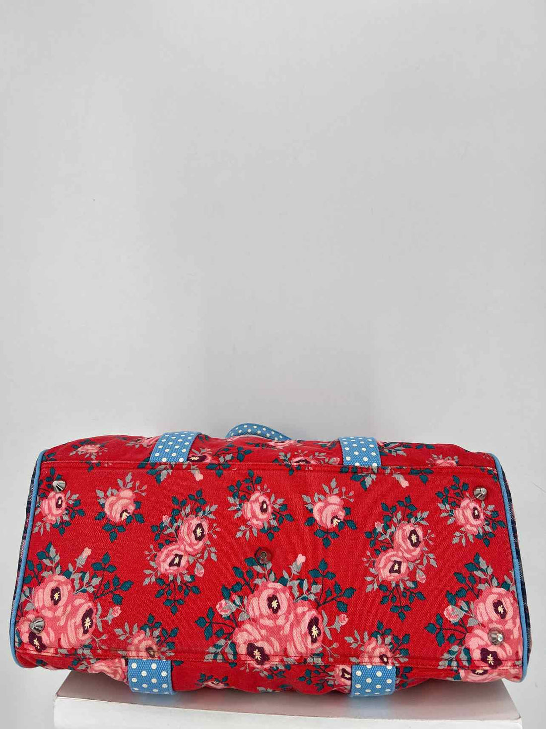 Matilda Jane Red & Blue Print Canvas Pre Owned Duffel