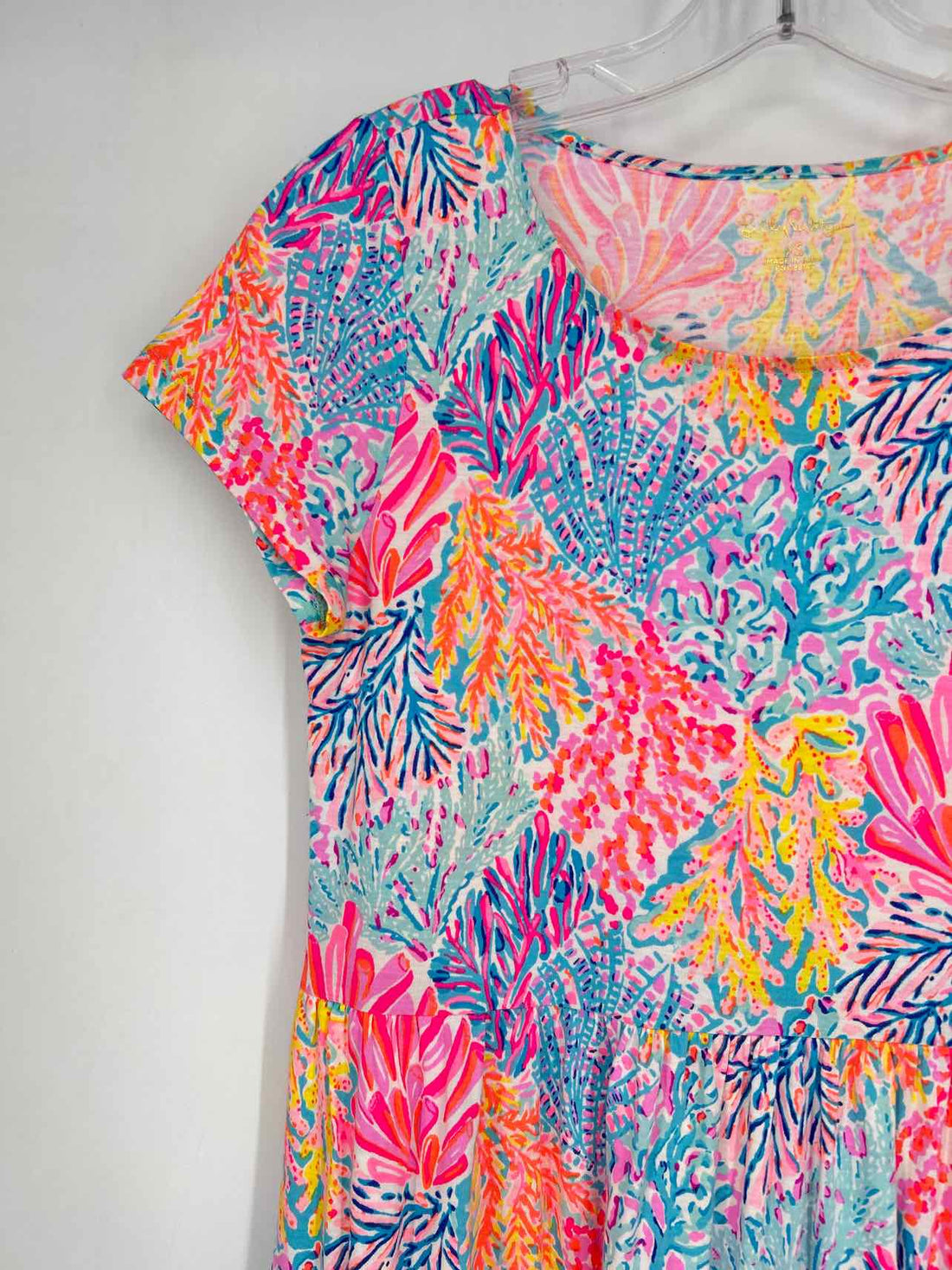 Lilly Pulitzer XS Neon Mulicolor Print Short Sleeve Lilly Pulitzer Dress