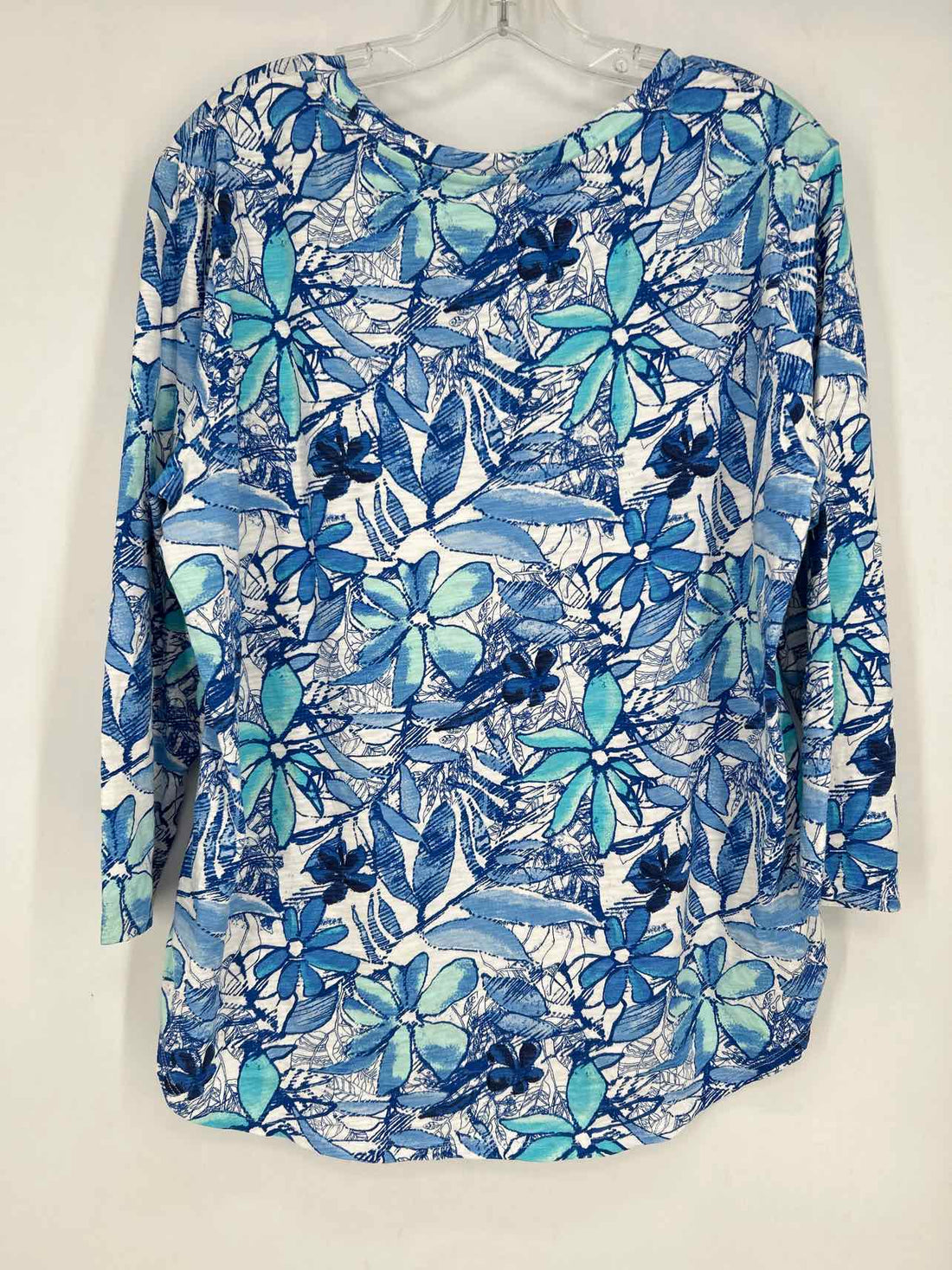 Escape By Habitat Size L White & Blue Floral Long Sleeve