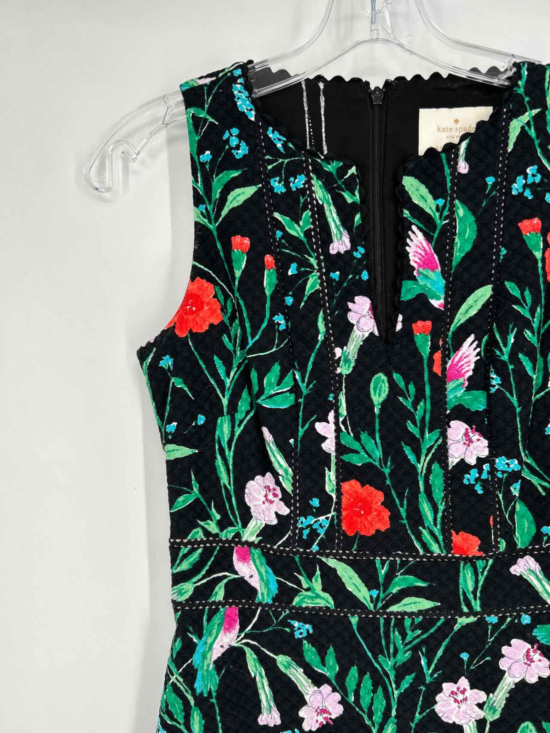 Kate Spade Size 0 Black Floral Sleeveless Dress