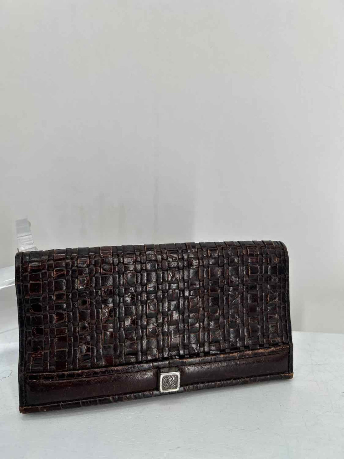 Brighton Dark Brown Woven Leather Wallet