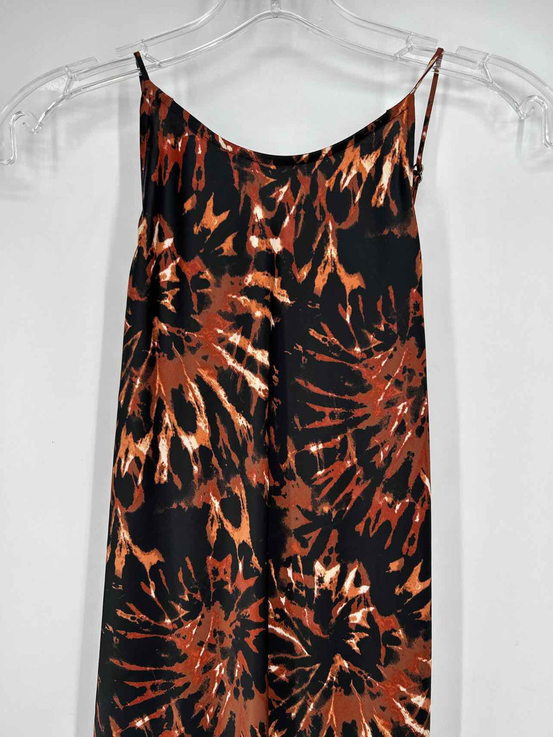 Banana Republic Size XL Tall Black & Brown Print Satin Like Maxi