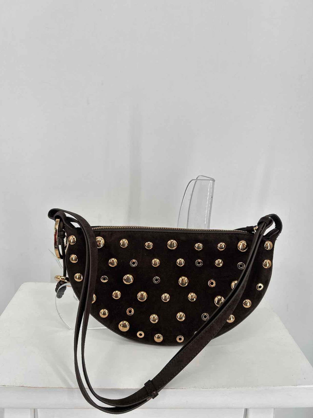 Zara Dark Brown Faux Leather Excellent Condition Shoulder