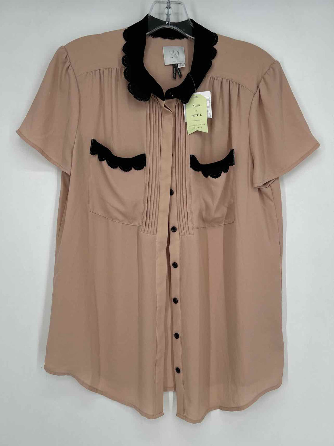HD in Paris Size 8 Cream & Black NWT Short Sleeve