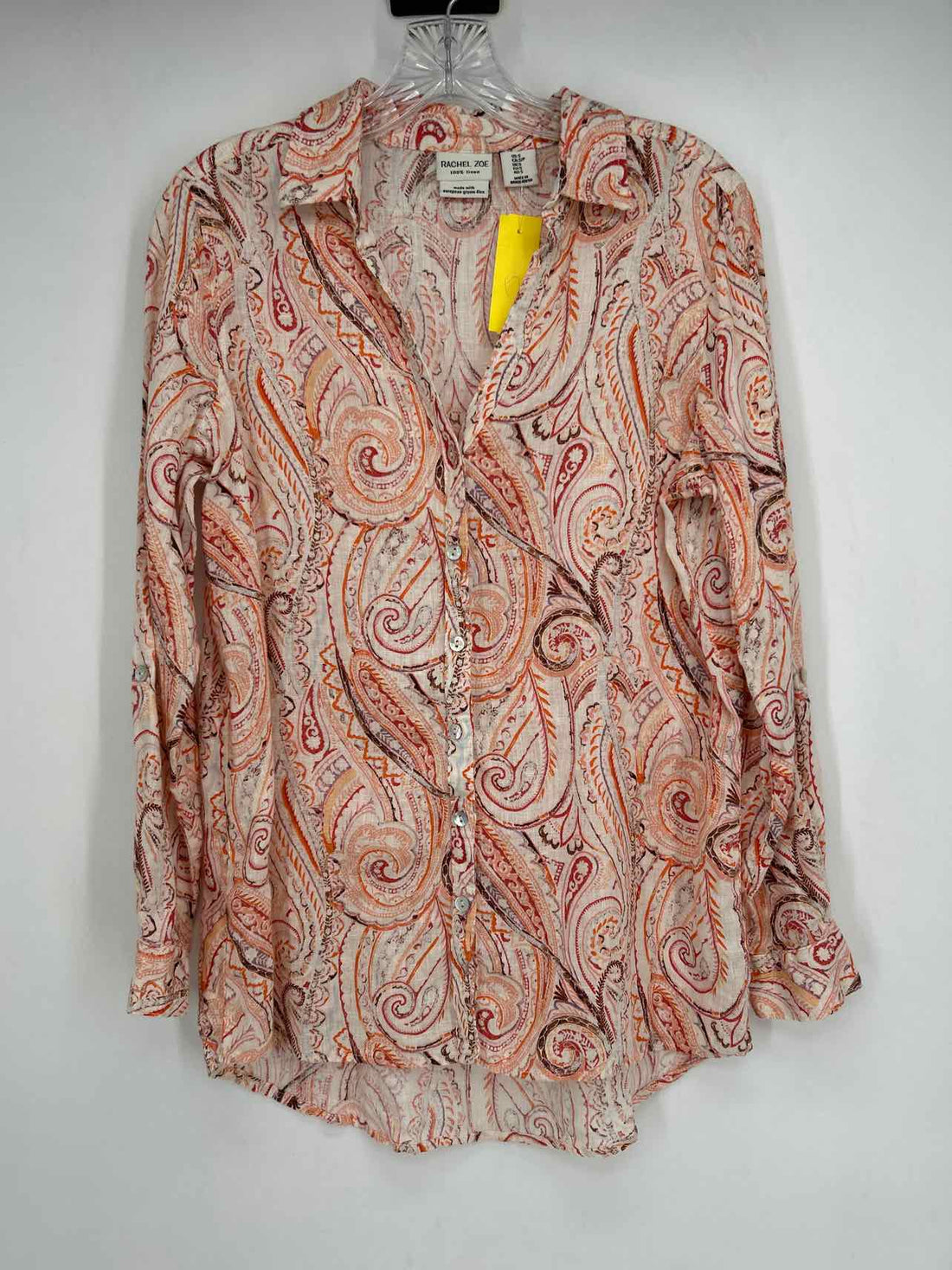 Rachel Zoe Size S Cream & Orange Long Sleeve